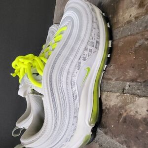 Nike Kids White and Neon Green Sneakers